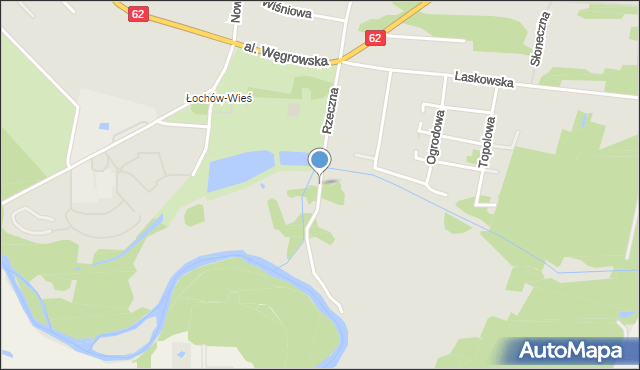 Łochów powiat węgrowski, Rzeczna, mapa Łochów powiat węgrowski
