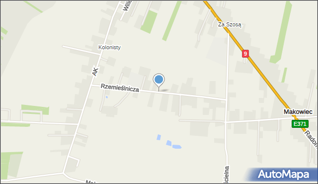 Makowiec, Rzemieślnicza, mapa Makowiec