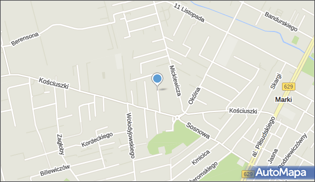 Marki powiat wołomiński, Rzemieślnicza, mapa Marki powiat wołomiński