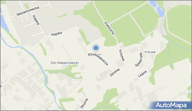 Mazańcowice, Rzemieślnicza, mapa Mazańcowice