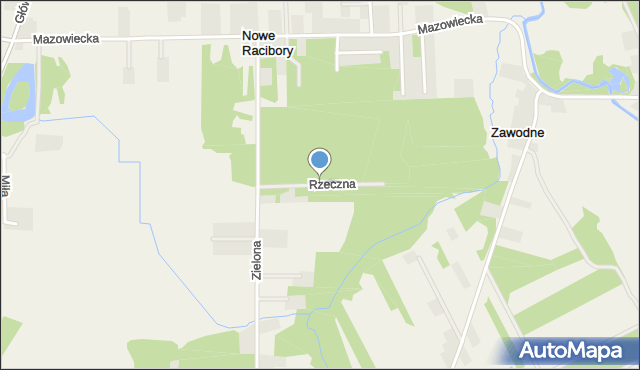 Nowe Racibory gmina Tarczyn, Rzeczna, mapa Nowe Racibory gmina Tarczyn