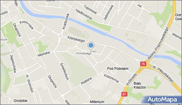 Nowy Sącz, Rzemieślnicza, mapa Nowego Sącza