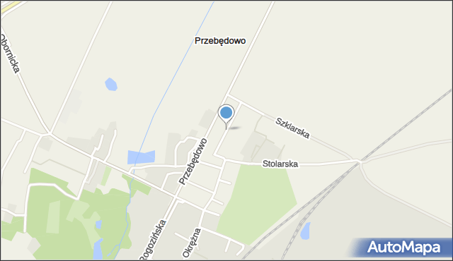 Przebędowo gmina Murowana Goślina, Rzemieślnicza, mapa Przebędowo gmina Murowana Goślina
