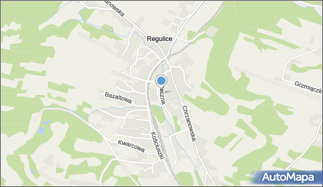 Regulice gmina Alwernia, Rzeczna, mapa Regulice gmina Alwernia