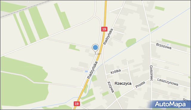 Rzeczyca gmina Międzyrzec Podlaski, Rzeczyca, mapa Rzeczyca gmina Międzyrzec Podlaski
