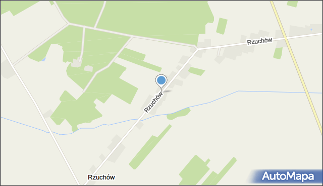 Rzuchów gmina Dąbie, Rzuchów, mapa Rzuchów gmina Dąbie