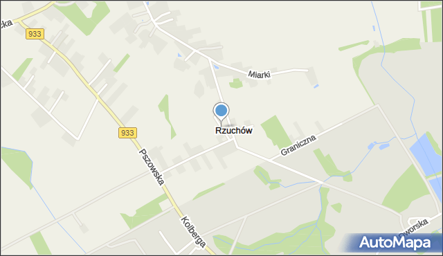 Rzuchów gmina Kornowac, Rzuchów, mapa Rzuchów gmina Kornowac