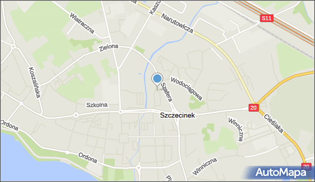 Szczecinek, Rzeczna, mapa Szczecinek
