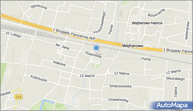 Wejherowo, Rzeźnicka, mapa Wejherowo