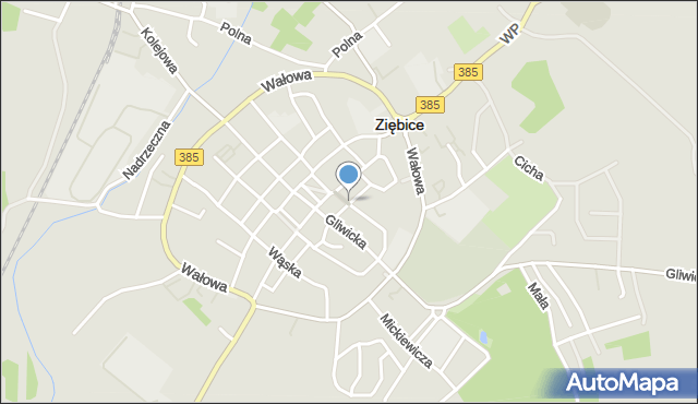 Ziębice, Rzeźnicza, mapa Ziębice