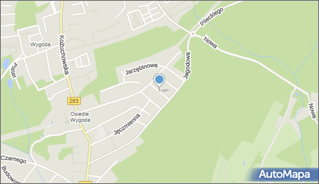 Zielona Góra, Rzepakowa, mapa Zielona Góra