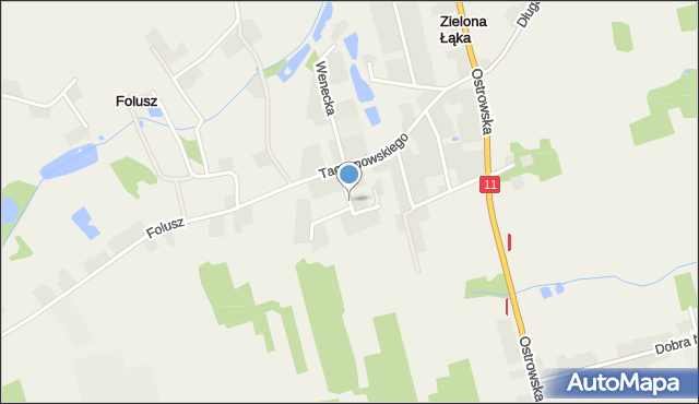 Zielona Łąka gmina Pleszew, Rzymska, mapa Zielona Łąka gmina Pleszew