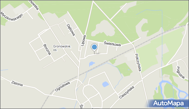 Złocieniec, Rzemieślnicza, mapa Złocieniec