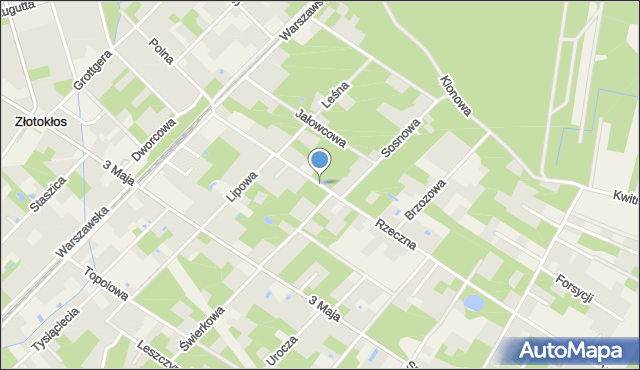 Złotokłos, Rzeczna, mapa Złotokłos