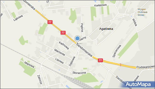 Agatówka gmina Zaleszany, Sandomierska, mapa Agatówka gmina Zaleszany