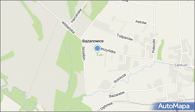 Bażanowice, Sadowa, mapa Bażanowice