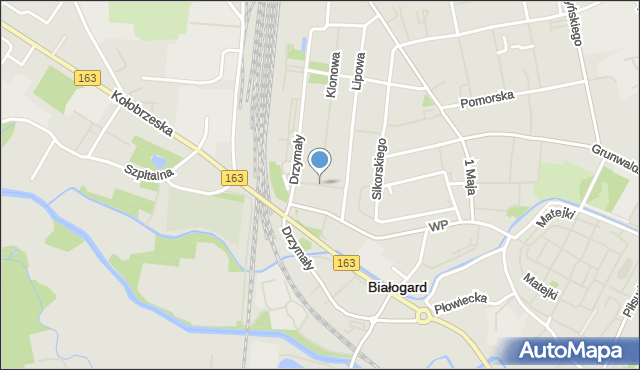 Białogard, Sądowa, mapa Białogard