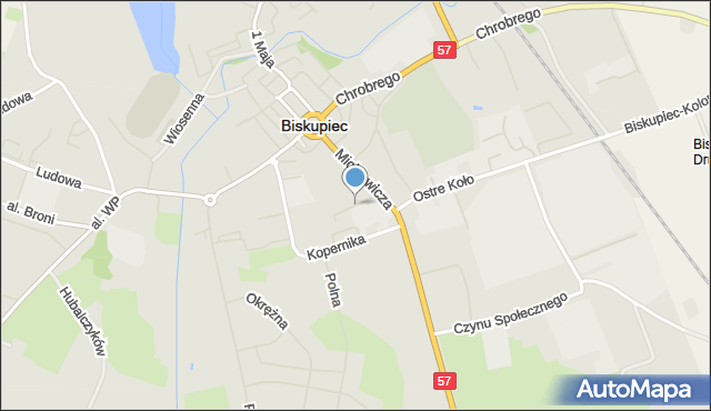 Biskupiec powiat olsztyński, Sądowa, mapa Biskupiec powiat olsztyński