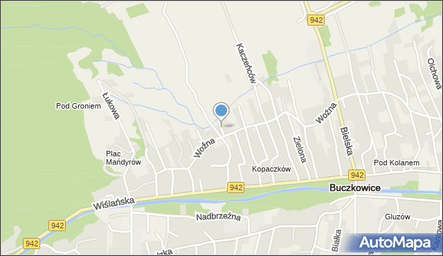 Buczkowice, Sasanek, mapa Buczkowice