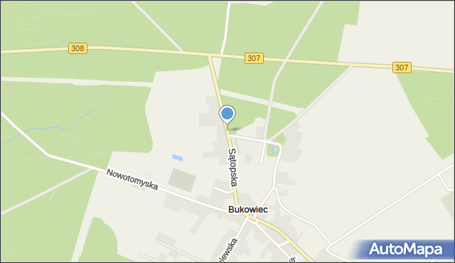 Bukowiec gmina Nowy Tomyśl, Sątopska, mapa Bukowiec gmina Nowy Tomyśl