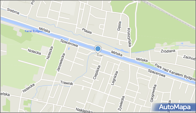 Bydgoszcz, Sanocka, mapa Bydgoszczy