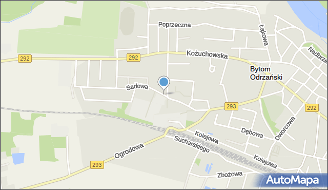 Bytom Odrzański, Sadowa, mapa Bytom Odrzański