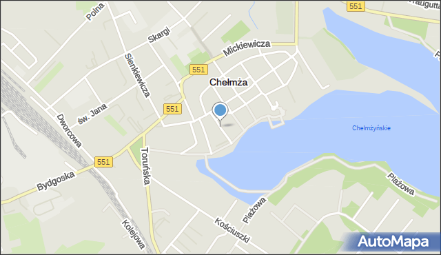 Chełmża, Sądowa, mapa Chełmża