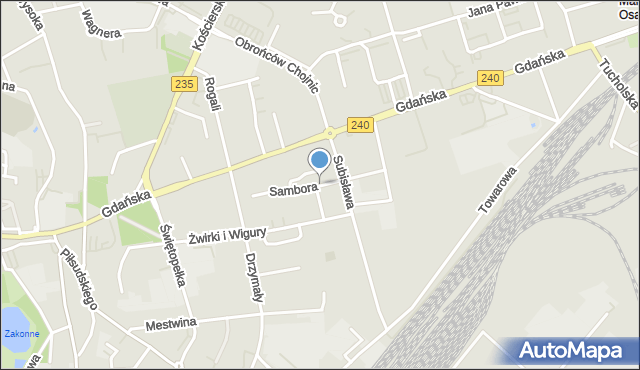 Chojnice, Sambora, mapa Chojnic