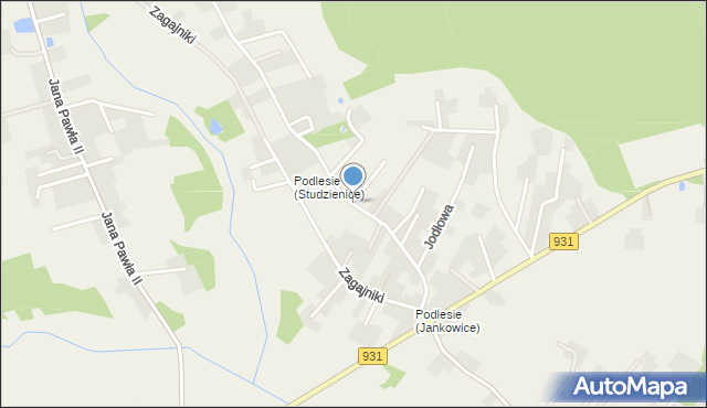 Jankowice gmina Pszczyna, Sarenek, mapa Jankowice gmina Pszczyna