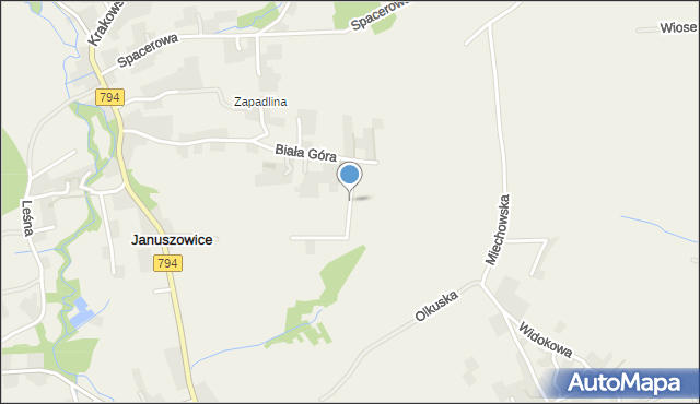 Januszowice gmina Zielonki, Sarni Stok, mapa Januszowice gmina Zielonki