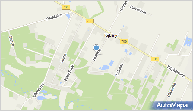 Kębliny, Sadowa, mapa Kębliny