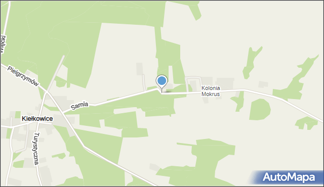 Kiełkowice, Sarnia, mapa Kiełkowice