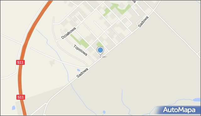 Kobylniki gmina Rokietnica, Sadowa, mapa Kobylniki gmina Rokietnica