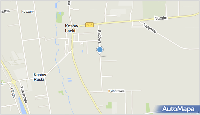 Kosów Lacki, Sadowa, mapa Kosów Lacki