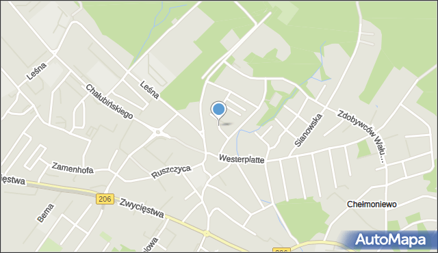 Koszalin, Saperów, mapa Koszalina