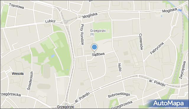 Kraków, Sądowa, mapa Krakowa