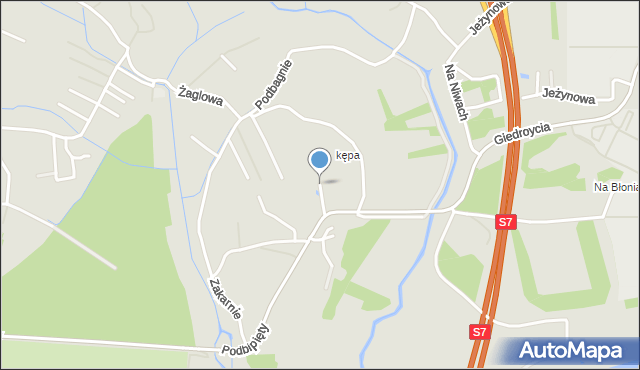 Kraków, Samostrzelnika Stanisława, mapa Krakowa