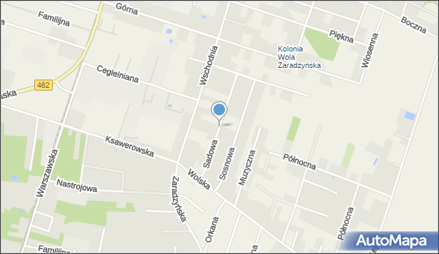 Ksawerów powiat pabianicki, Sadowa, mapa Ksawerów powiat pabianicki