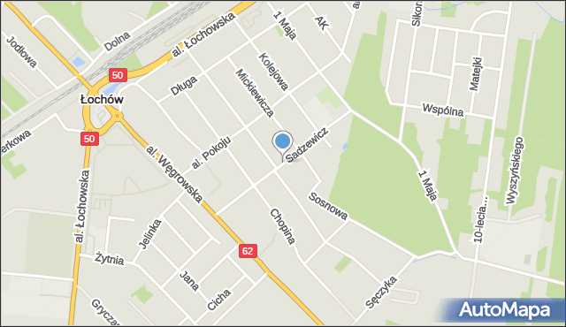 Łochów powiat węgrowski, Sadzewicz Marii, mapa Łochów powiat węgrowski