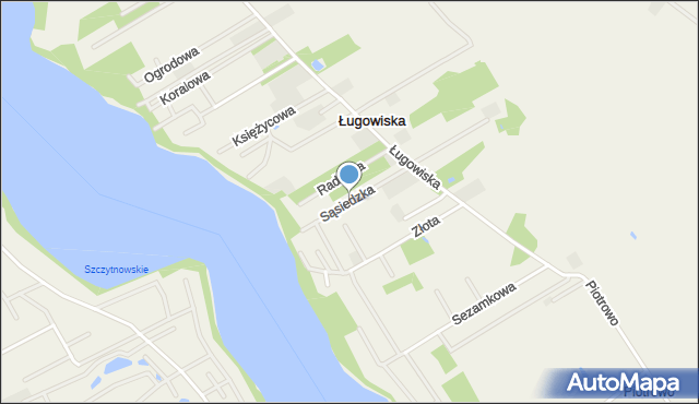 Ługowiska, Sąsiedzka, mapa Ługowiska