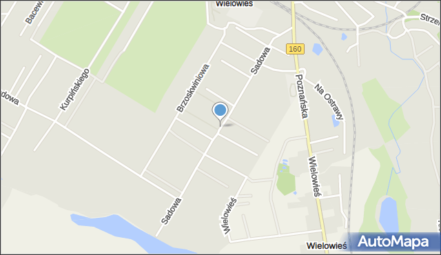 Międzychód, Sadowa, mapa Międzychód