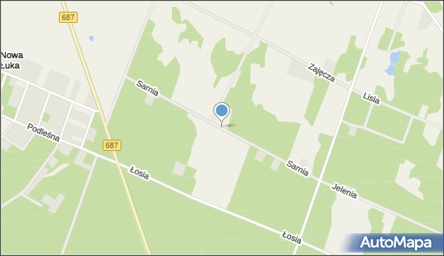 Nowa Łuka, Sarnia, mapa Nowa Łuka