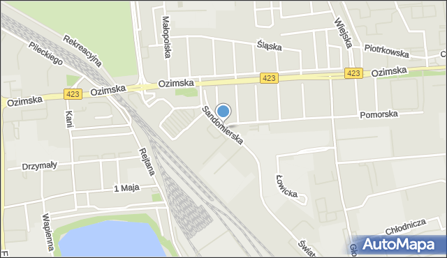 Opole, Sandomierska, mapa Opola