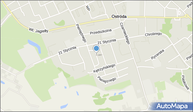 Ostróda, Samulowskiego Andrzeja, mapa Ostróda