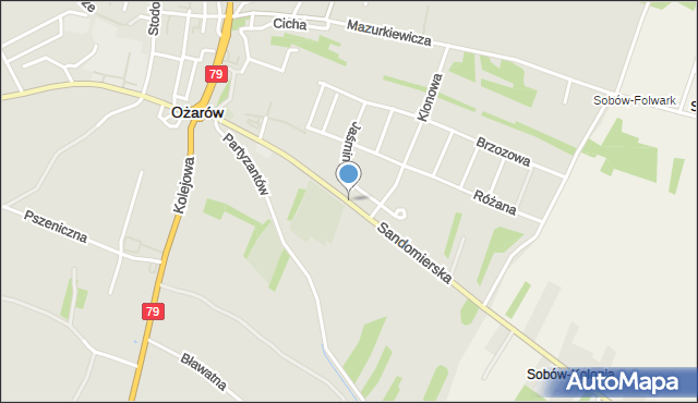 Ożarów powiat opatowski, Sandomierska, mapa Ożarów powiat opatowski