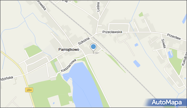 Pamiątkowo, Sadowa, mapa Pamiątkowo