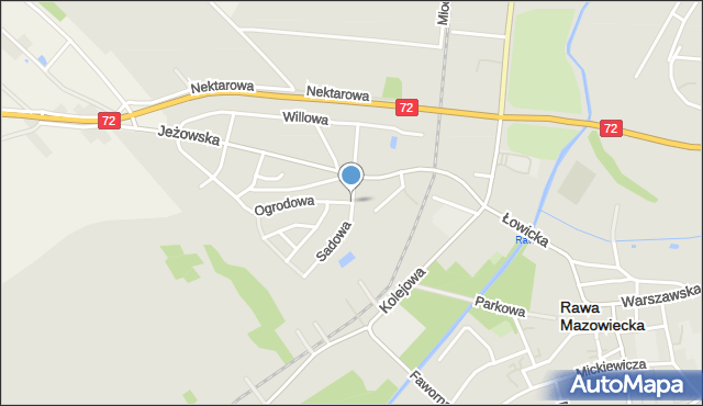 Rawa Mazowiecka, Sadowa, mapa Rawa Mazowiecka