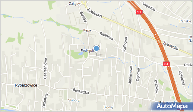 Rybarzowice, Sadowa, mapa Rybarzowice