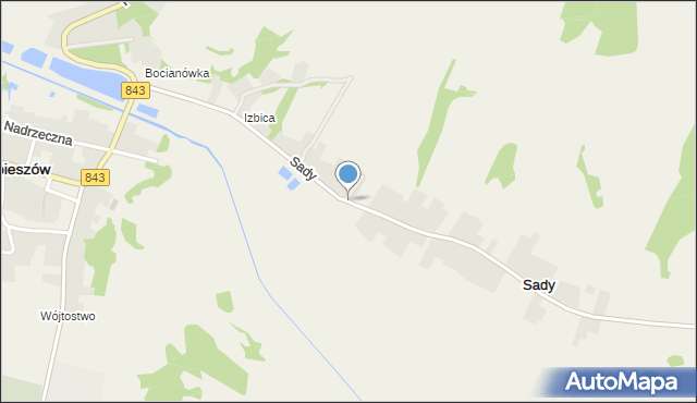 Sady gmina Skierbieszów, Sady, mapa Sady gmina Skierbieszów