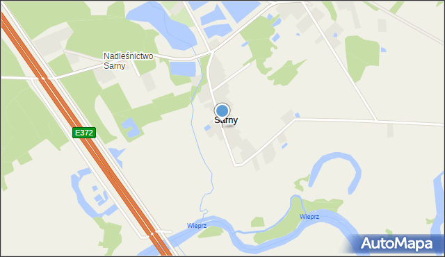 Sarny gmina Ułęż, Sarny, mapa Sarny gmina Ułęż